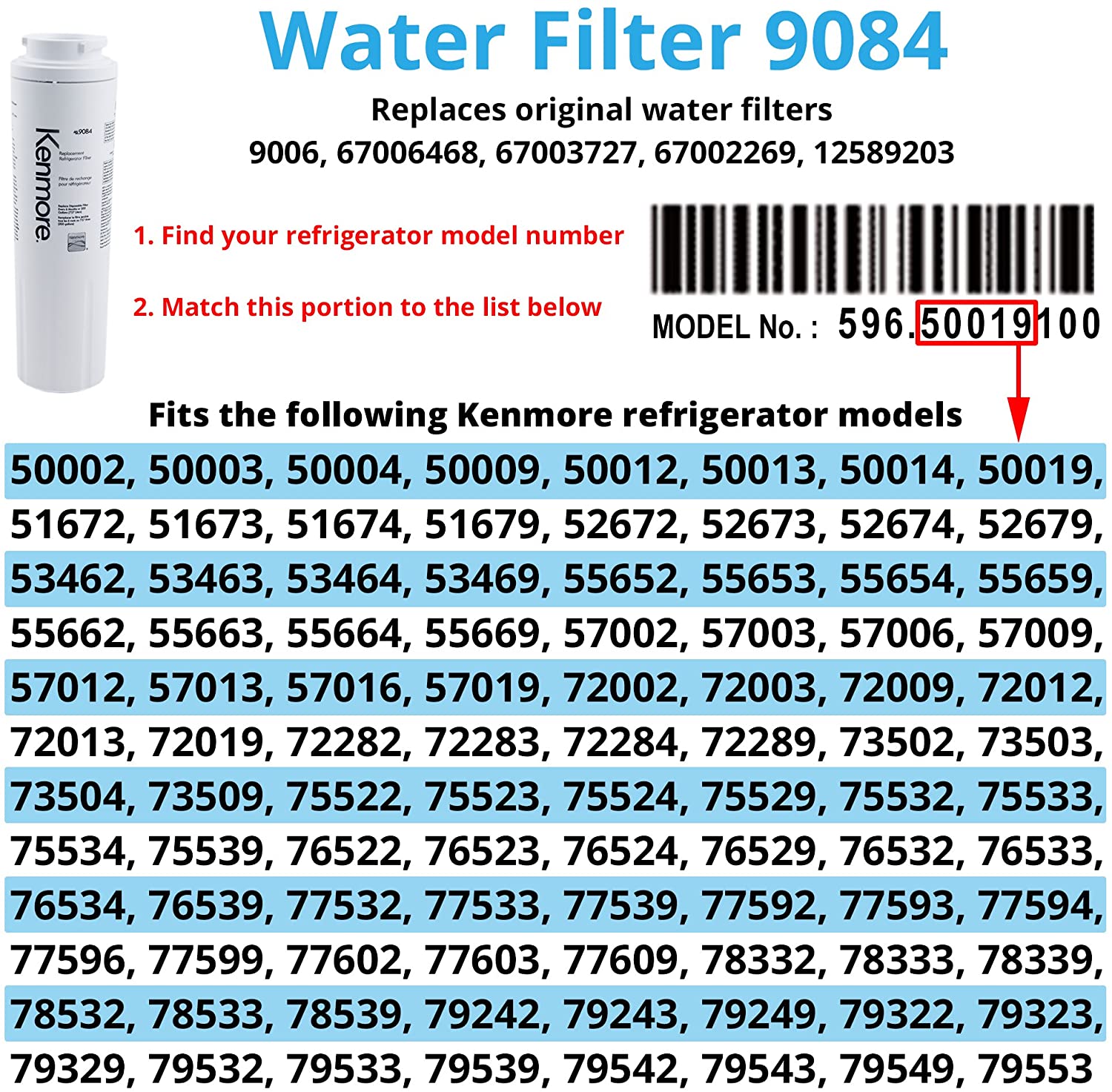 Kenmore 9084 9084 Refrigerator Water Filter, white - Image 6
